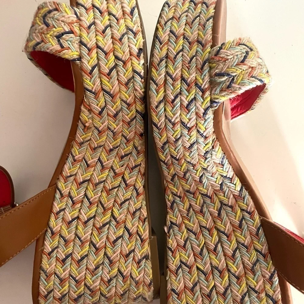 MIX NO. 6 Cammie multicolor open toe wedge platform sandal espadrille size 8